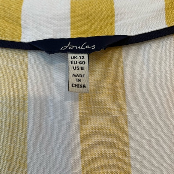 Joules Yellow White Stripe V-neck Jumper Sundress Size US 8 Cottagecore - Picture 4 of 6